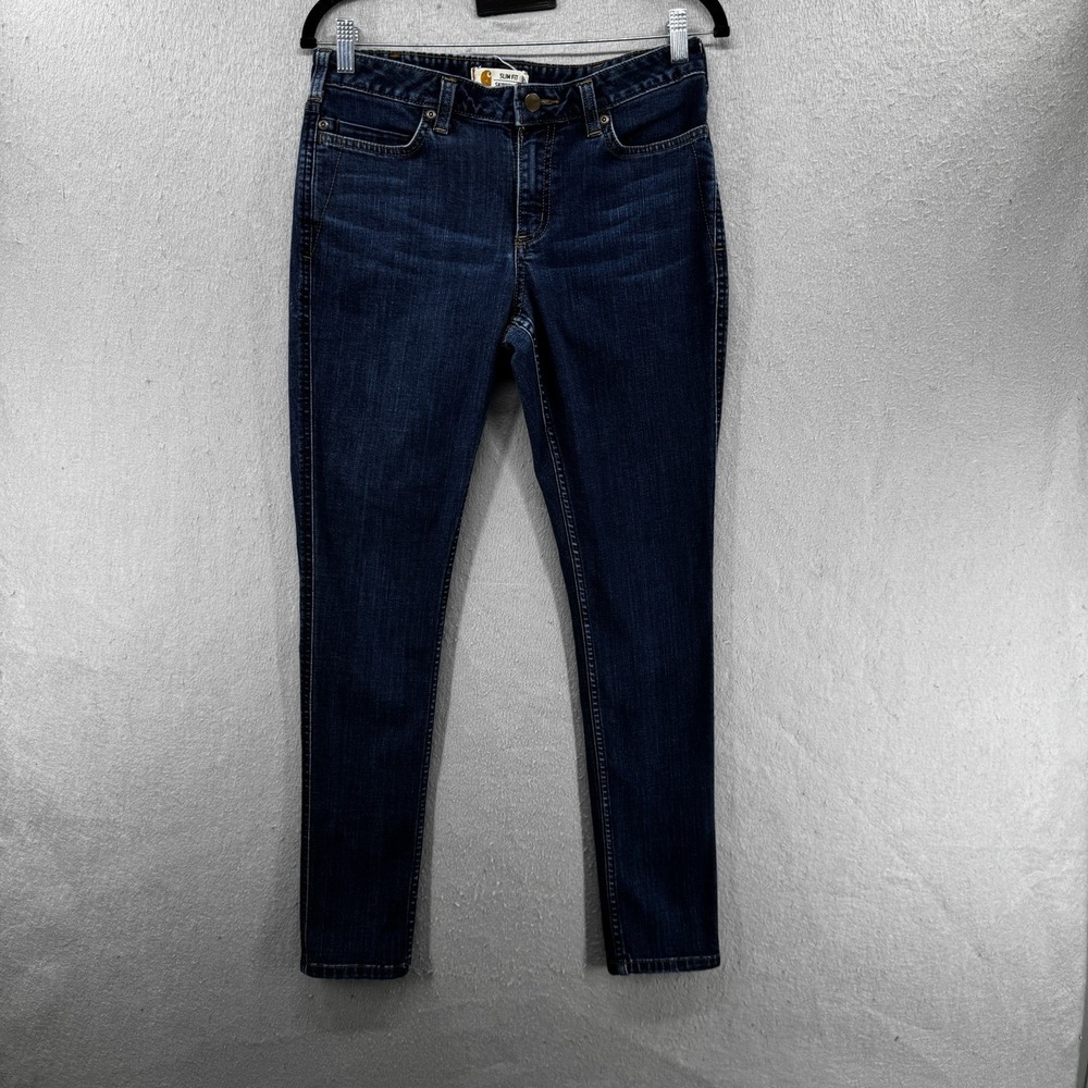 Carhartt Jeans Womens 6R Blue Slim‎ Fit Layton Skinny Leg Denim Dark Blue Wash